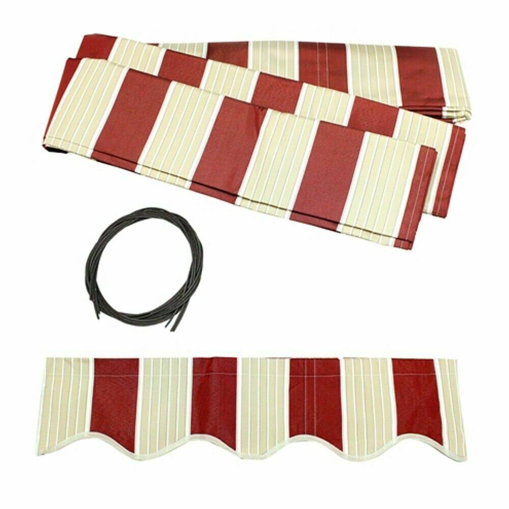 Black Frame Retractable Patio Awning 13 x 10 ft Multi Red Y65062