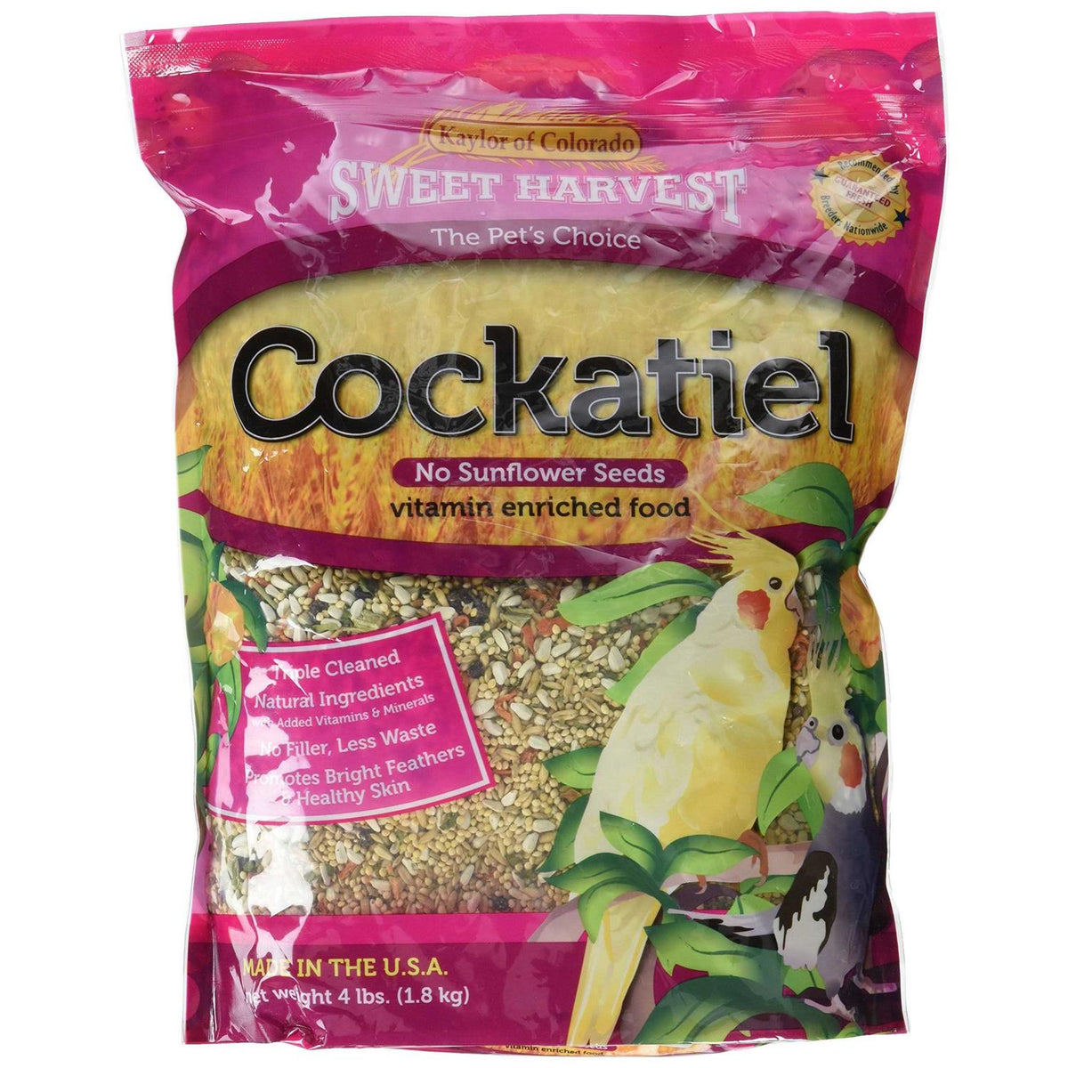 Cockatiel Bird Food No Sunflower Seeds M829