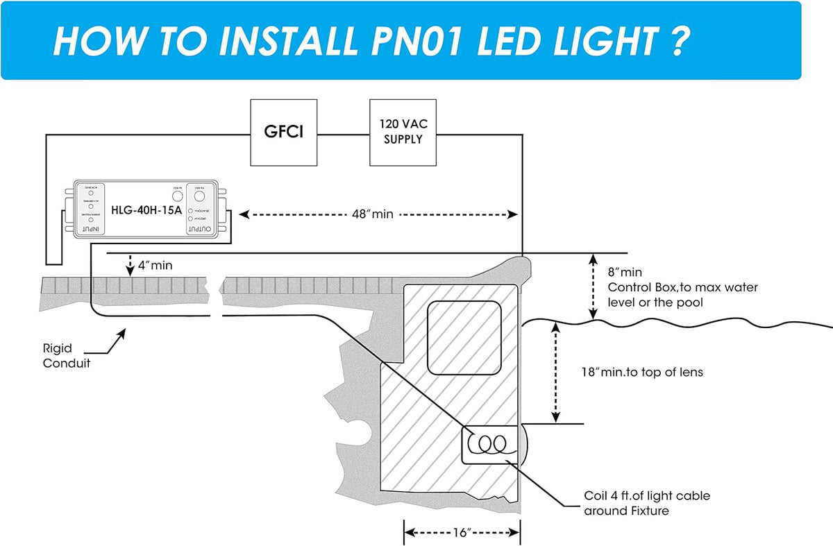 10 Inch 35W 3000lm 6500k Cool White LED Inground Pool Light V4473