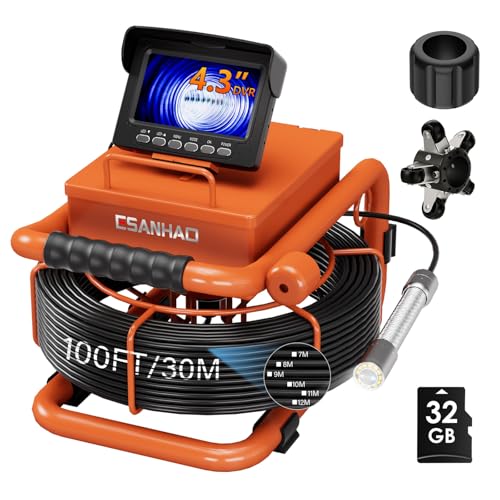 22mm 1000TVL HD Sewer Camera with 4.3" IPS Screen and 32GB Card D383185