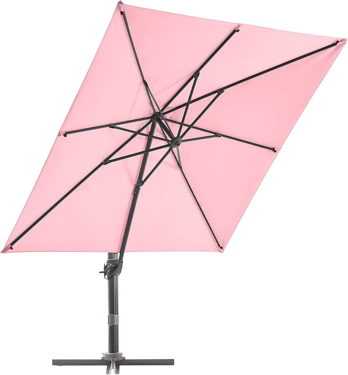 9x9 FT Square Cantilever Patio Umbrella with Cross Base M82505