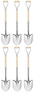 Polished Chrome Ceremonial Shovel with Steel/Wood D-Handle, 44.5-Inch, 6-Pack Z470352