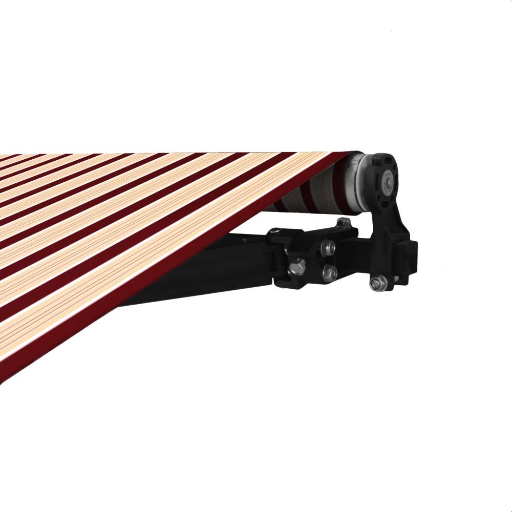 Black Frame Retractable Patio Awning 13 x 10 ft Multi Red Y65062