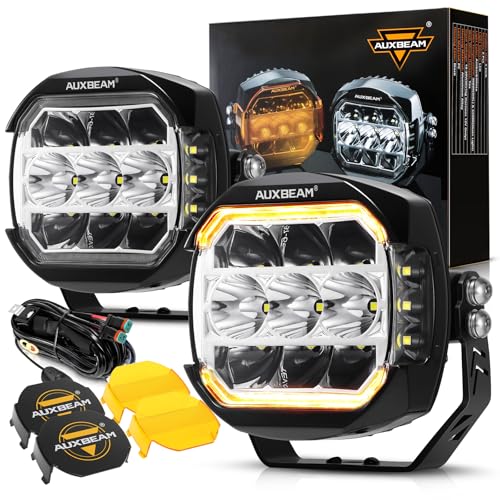 72W LED Rectangle Offroad Cube Spotlights with Amber DRL T91779