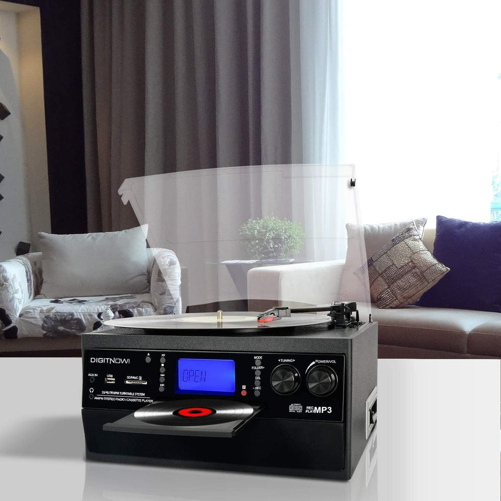 Bluetooth Record Player Turntable with Stereo Speaker E6605