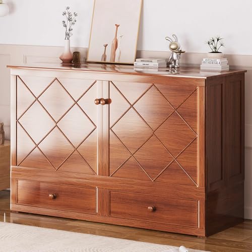 Queen Cabinet Cube Chest Bed with Tri-fold Mattress R5412