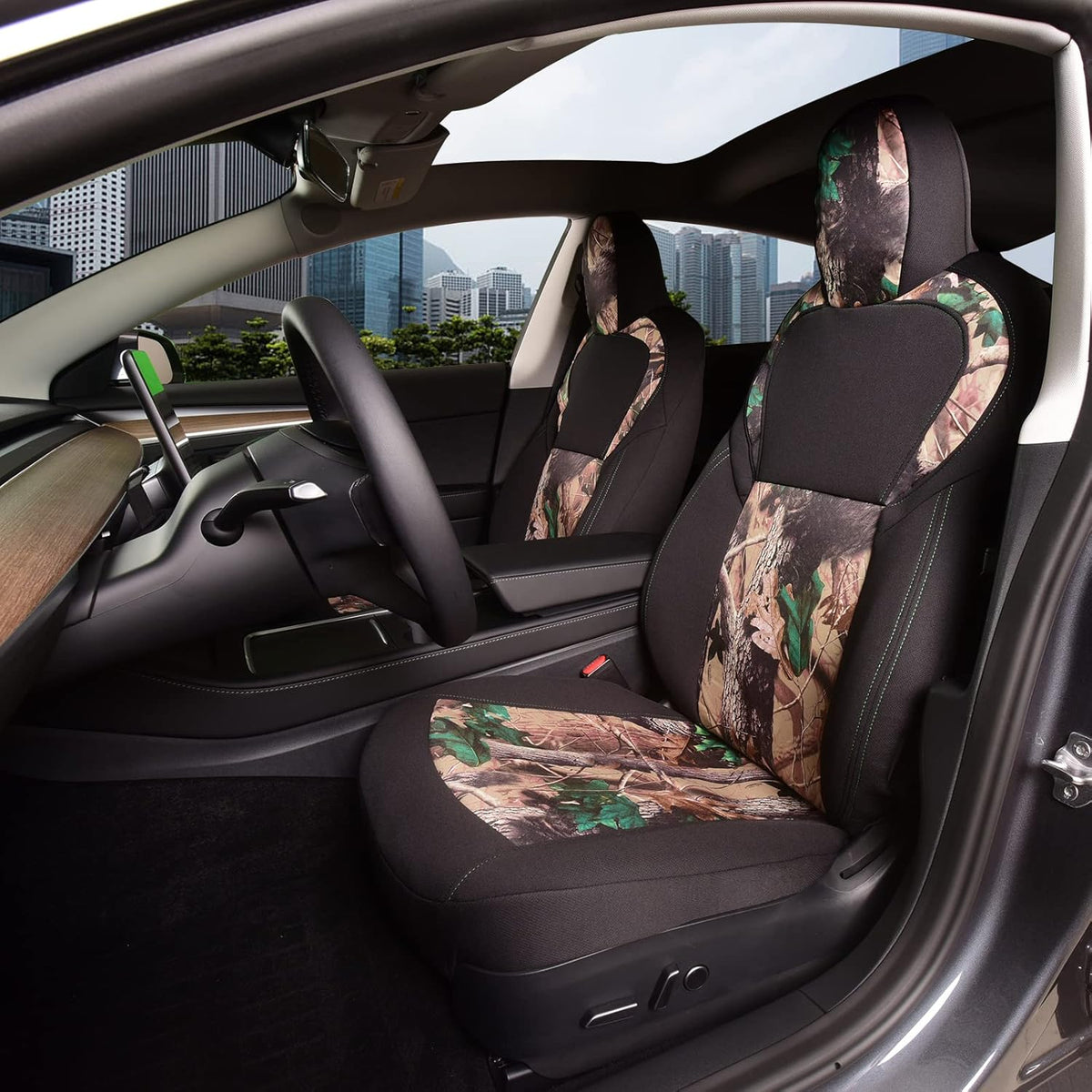Gray and Black Car Seat Covers Set W375