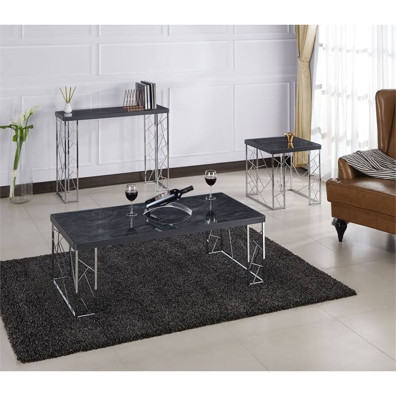 Contemporary Metal End Table L45768