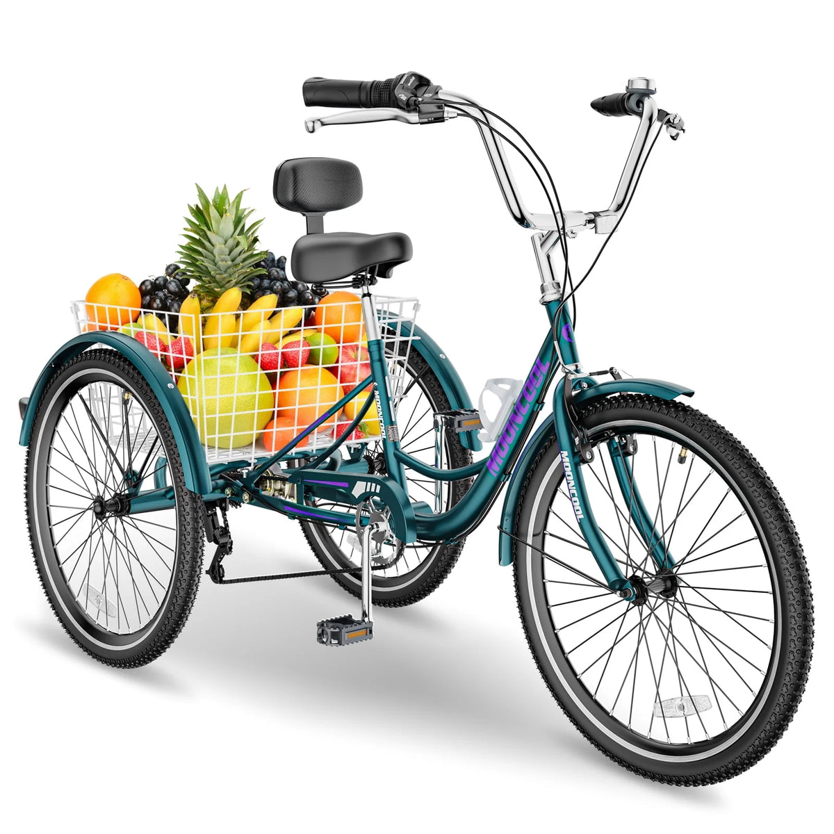 26 Adult Tricycle 3 Wheel 7 Speed 450lbs Capacity Cruise Trike with Shopping Basket M117