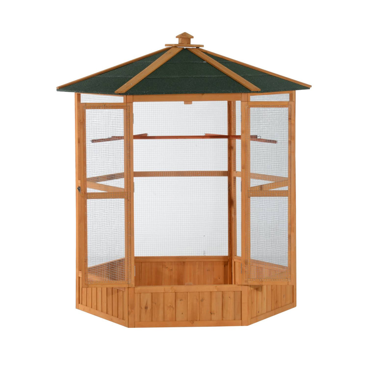 Brown Hexagonal Bird Cage X537385
