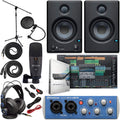 Audio Interface with Studio Monitors and Instrument Cable C323327