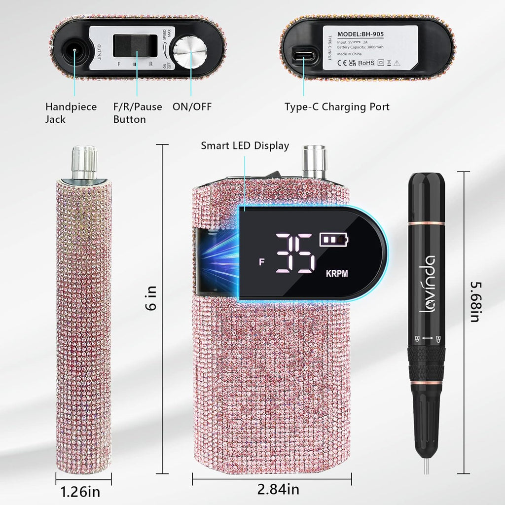 Pink Diamond Cordless UV LED Nail Lamp 56W Nail Dryer B356651