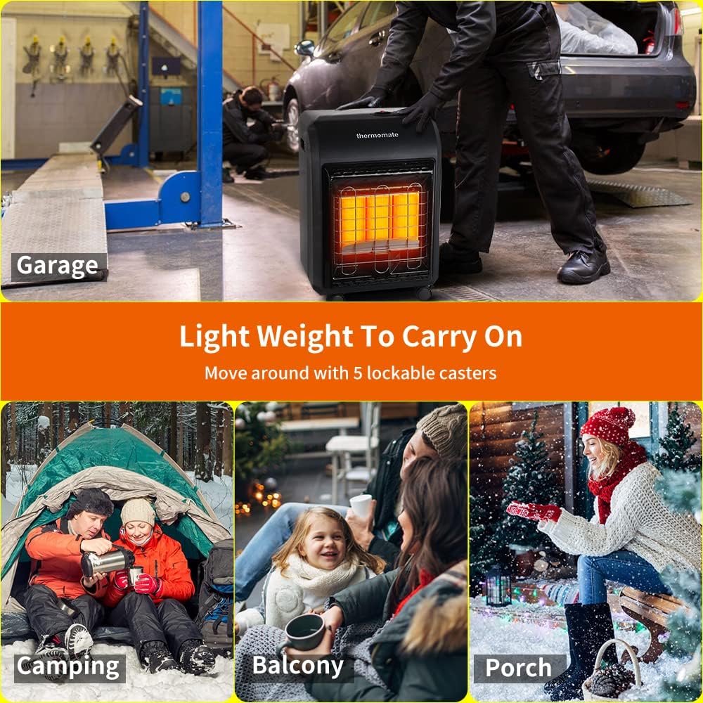 Portable LP Gas Heater with 3 Power Settings, 18,000 BTU Q672
