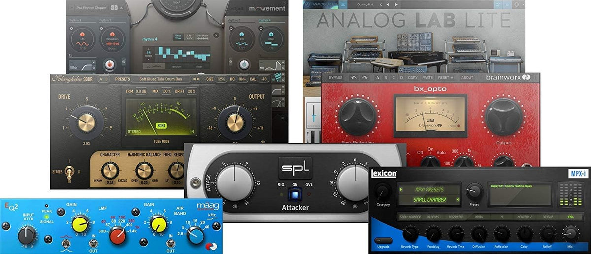 Audio Interface with Studio Monitors and Instrument Cable C323327