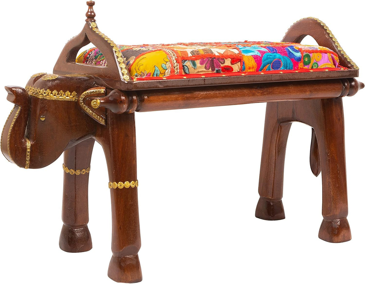 Hand Carved Wooden Coffee Table with Drawer P1556
