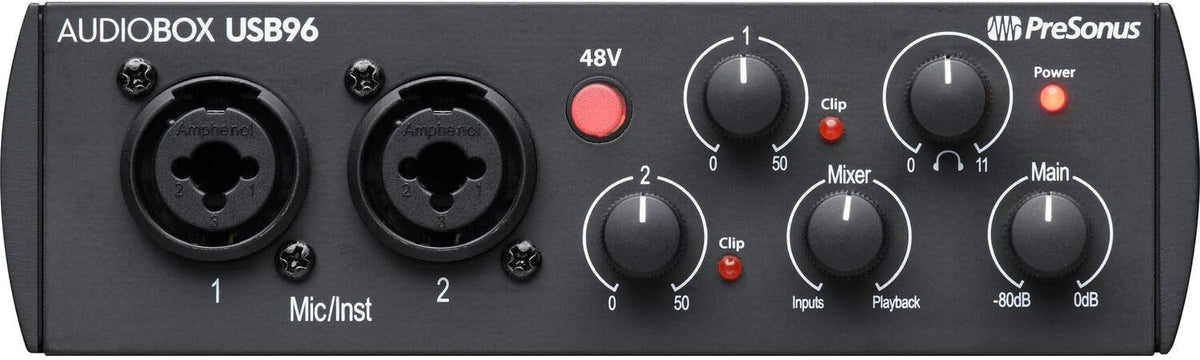 Audio Interface with Studio Monitors and Instrument Cable C323327