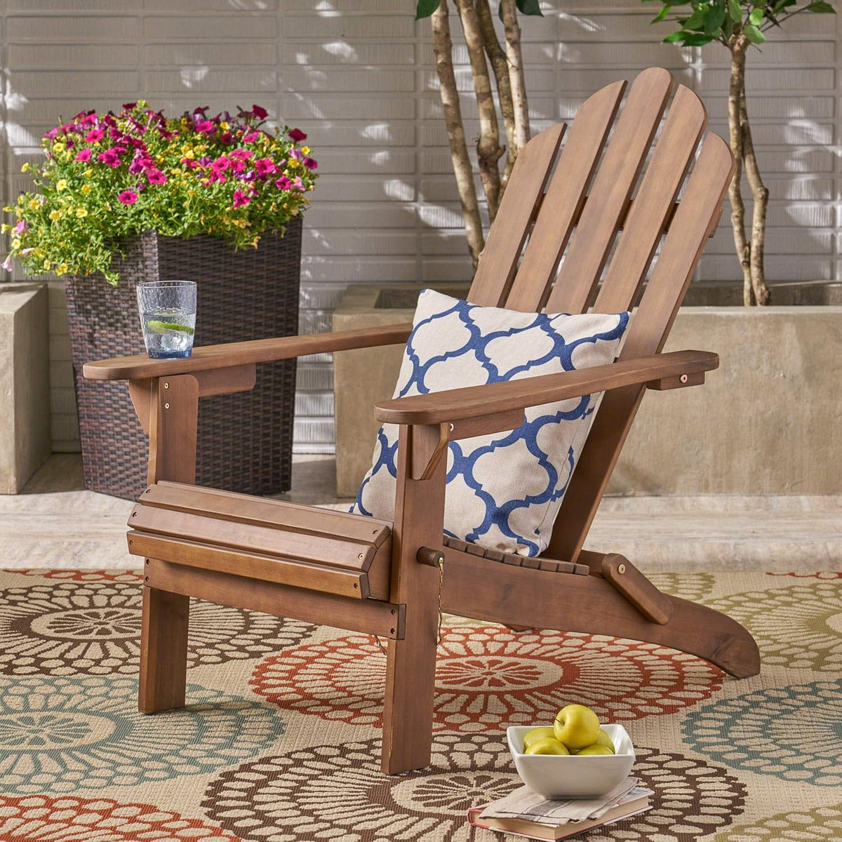 Foldable Acacia Wood Adirondack Chair Y689010