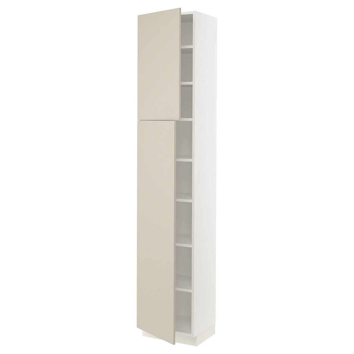 White High Cabinet with Shelves and 2 Doors J7485