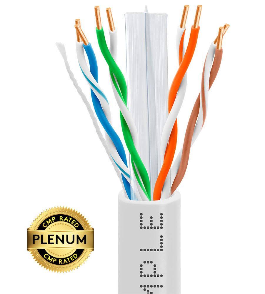 Cat6 23AWG Bare Copper 1000ft Ethernet Cable White N215537