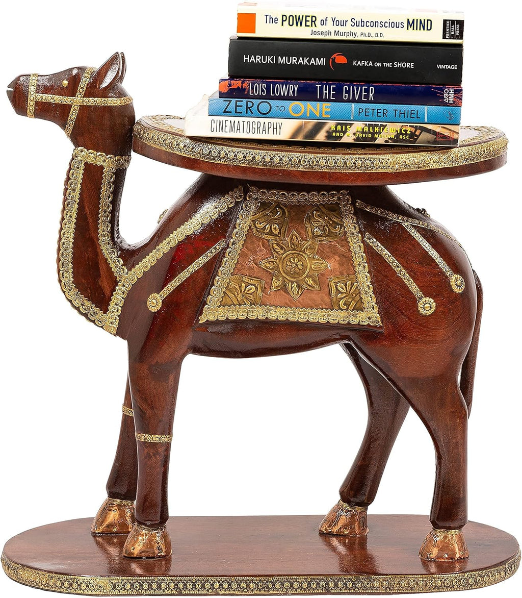 Hand Carved Wooden Coffee Table with Drawer P1556