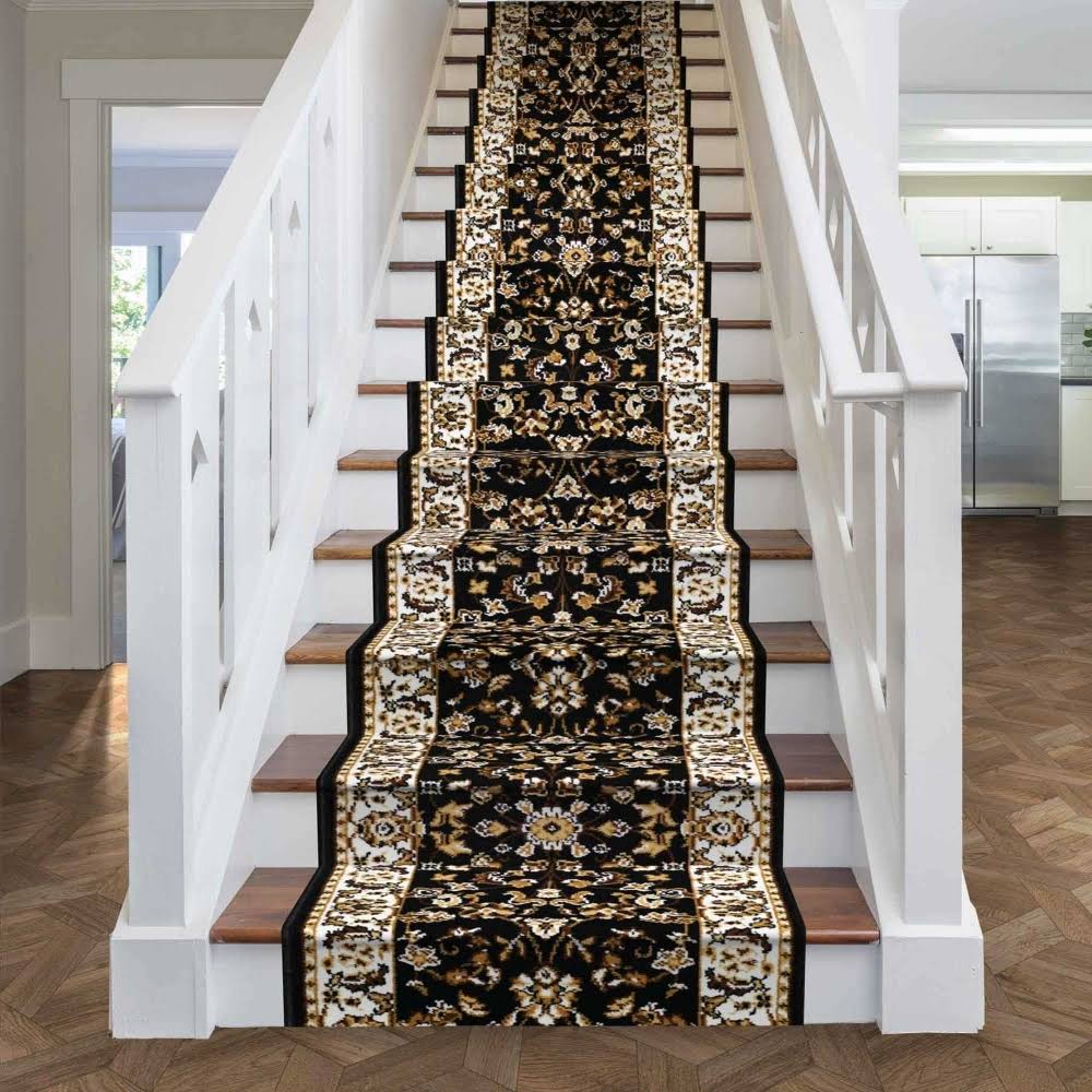 Persian Black Stair Carpet Runner P427692