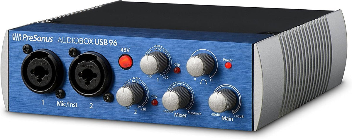 Audio Interface with Studio Monitors and Instrument Cable C323327