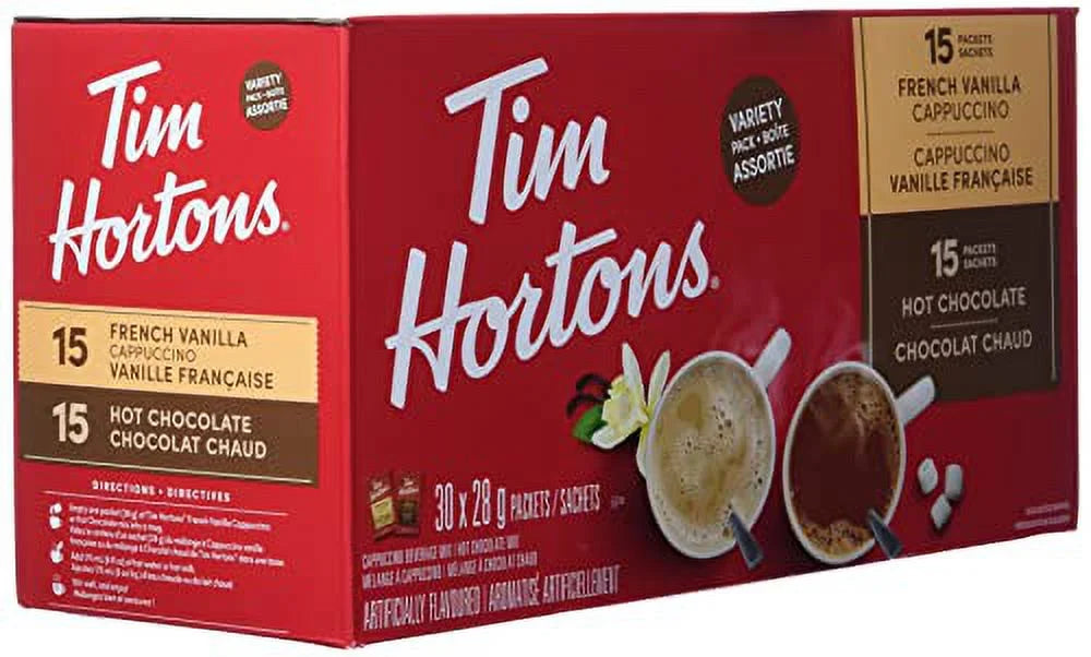 30x28g Hot Chocolate Assorted Variety, French Vanilla & Cappuccino T889291