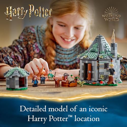 LEGO Harry Potter Hagrid's Hut: an Unexpected Visit - Kids Building Toy with Buildable House, 7 Minifigures & Dragon Z7100