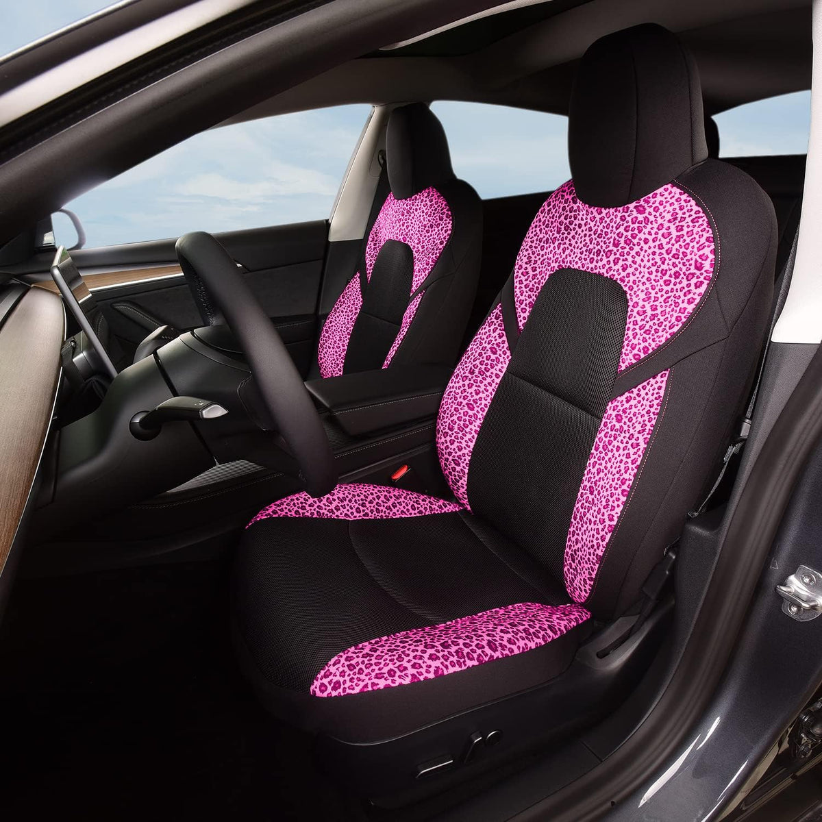 Gray and Black Car Seat Covers Set W375