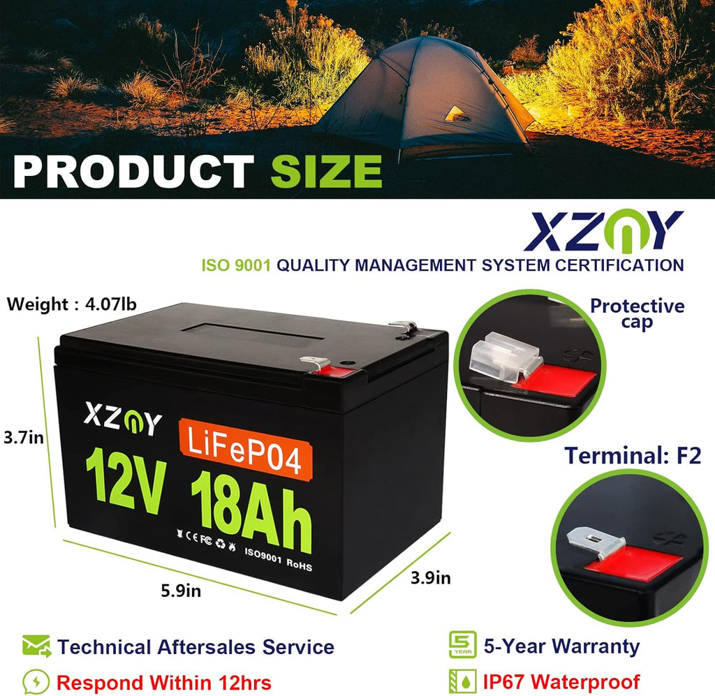 12V 20Ah LiFePO4 Battery with 20A BMS H71556