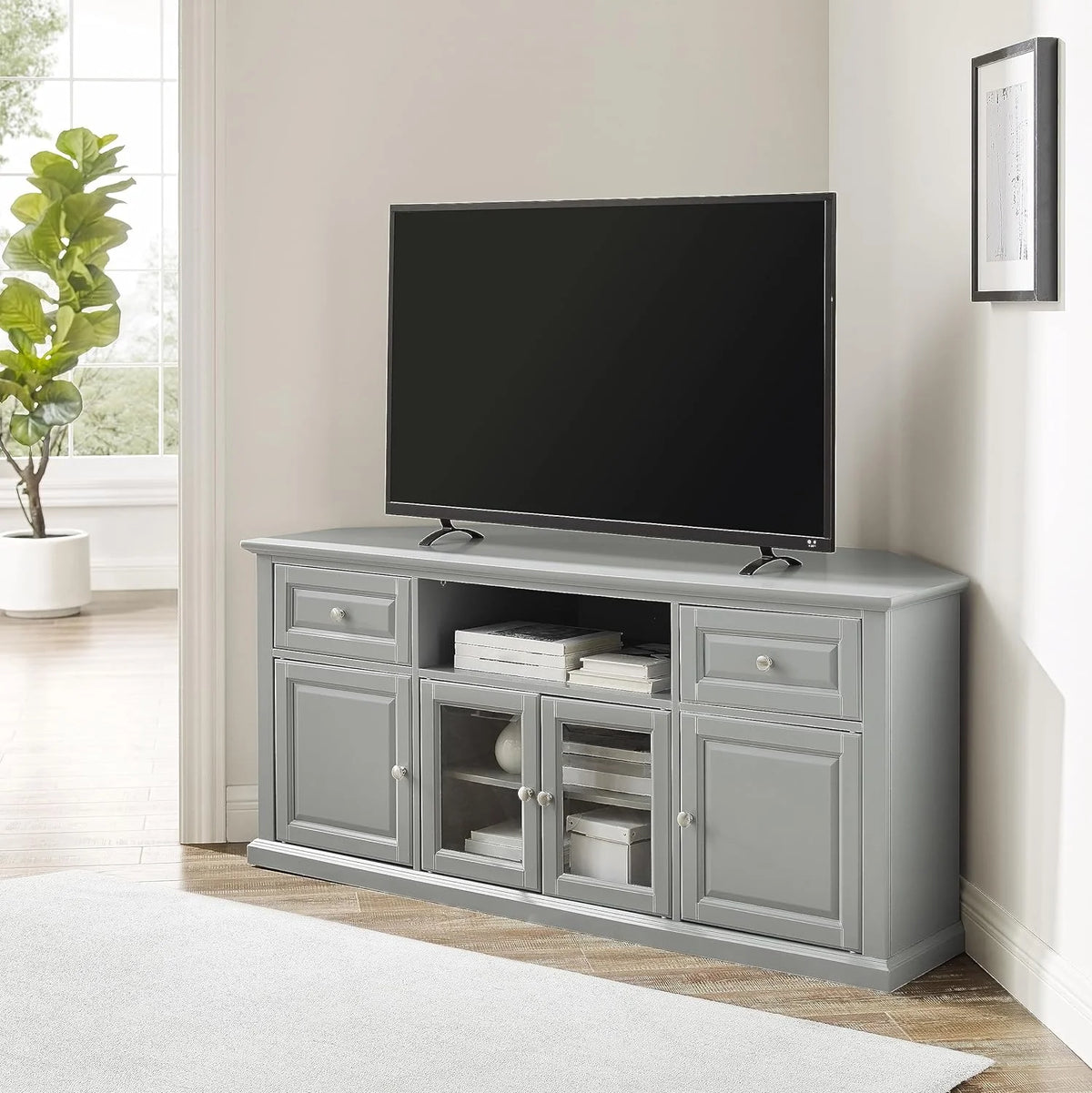 Gray Corner TV Stand K293753