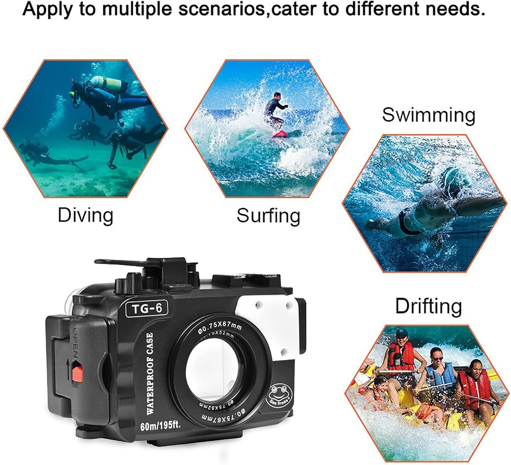 60m Underwater Camera Housing Diving Case W596864
