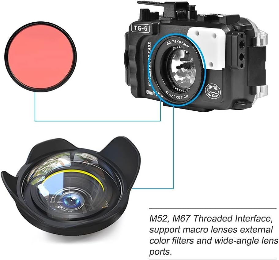 60m Underwater Camera Housing Diving Case W596864