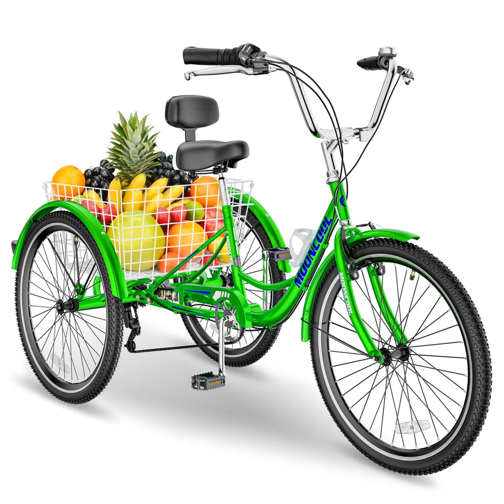 26 Adult Tricycle 3 Wheel 7 Speed 450lbs Capacity Cruise Trike with Shopping Basket M117