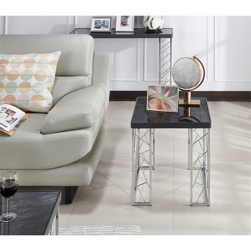 Contemporary Metal End Table L45768