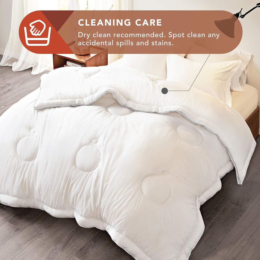White Lyocell Eucalyptus Full Queen Comforter X3099