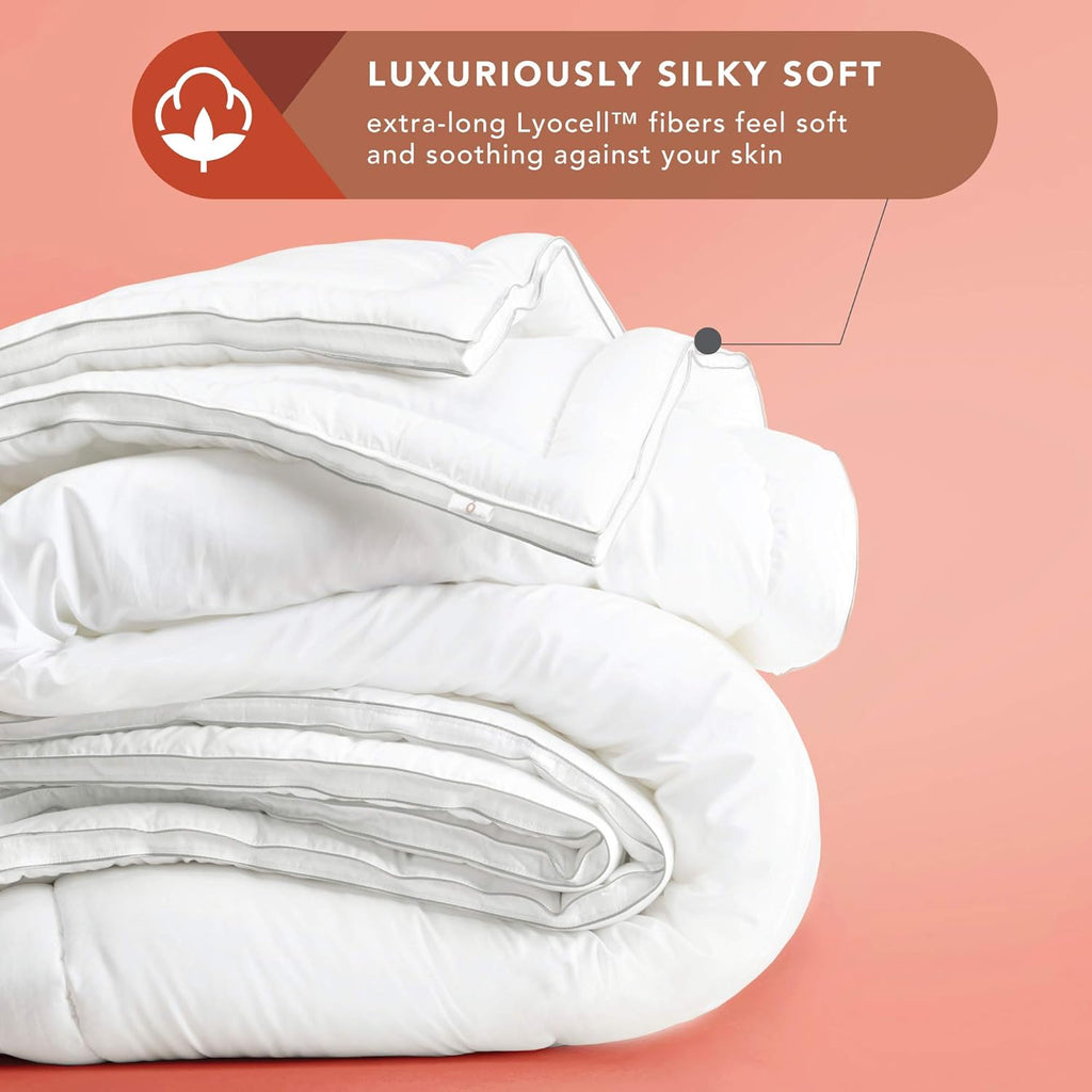White Lyocell Eucalyptus Full Queen Comforter X3099