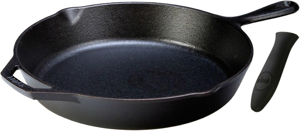 10.25 inches Seasoned Cast Iron Skillet with Silicone Hot Handle Holder W34535