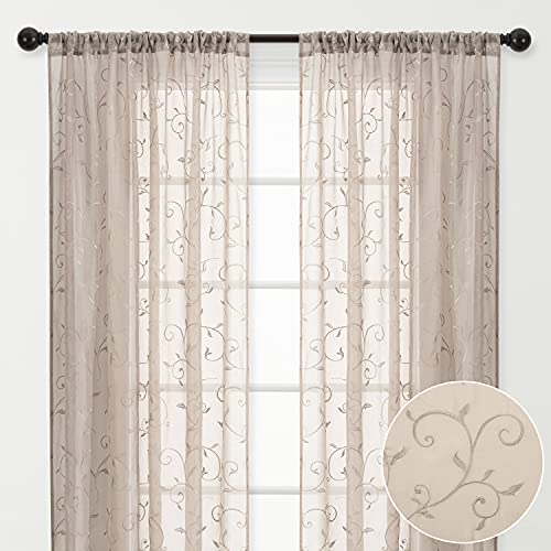 Navy Blue Sheer Curtains 52" x 108" 2 Panels T745