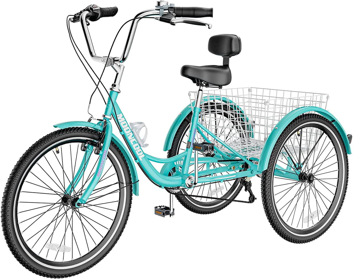 26 Adult Tricycle 3 Wheel 7 Speed 450lbs Capacity Cruise Trike with Shopping Basket M117