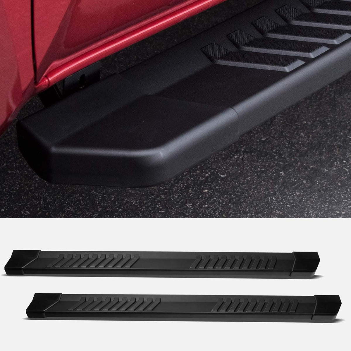 Aluminum Running Boards Matte Black Q165