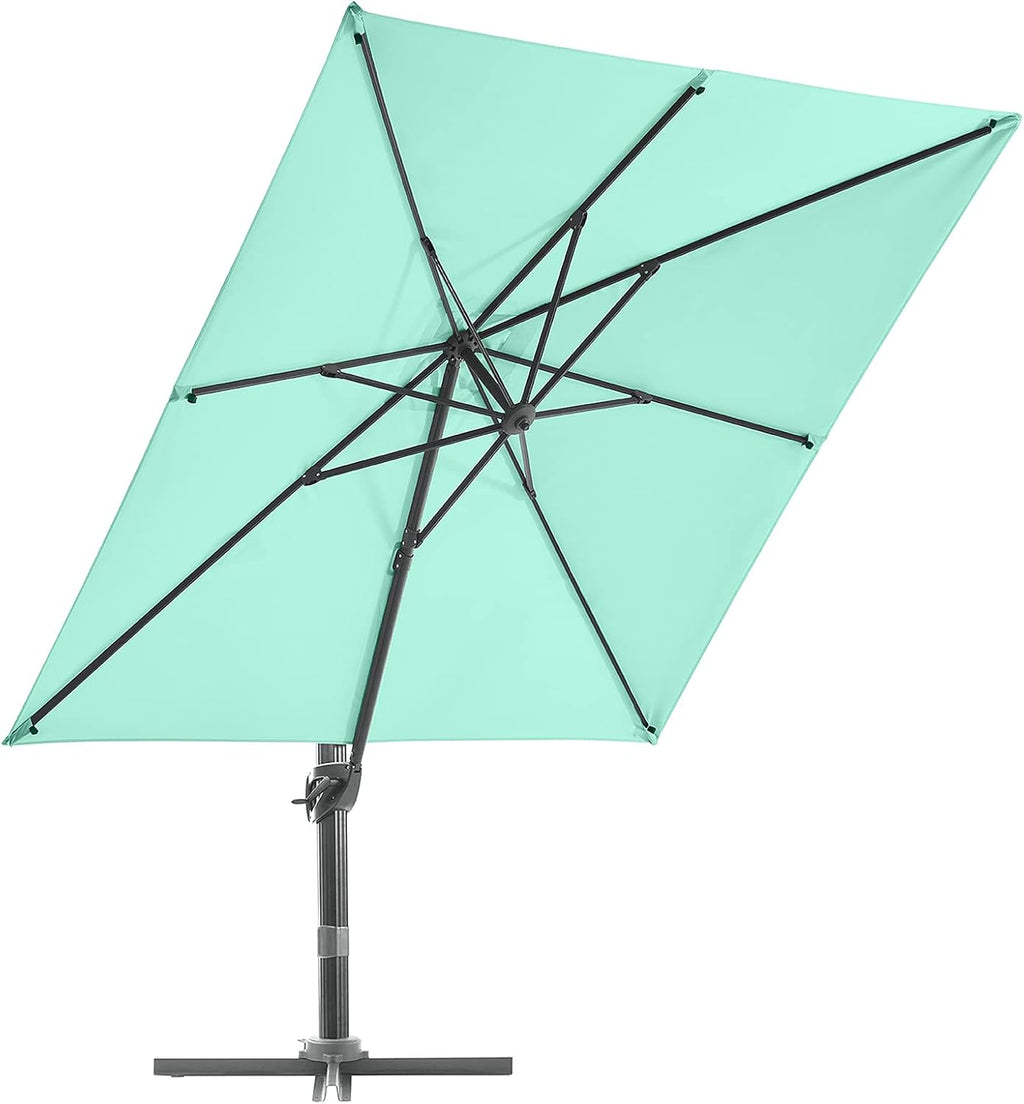 9x9 FT Square Cantilever Patio Umbrella with Cross Base M82505