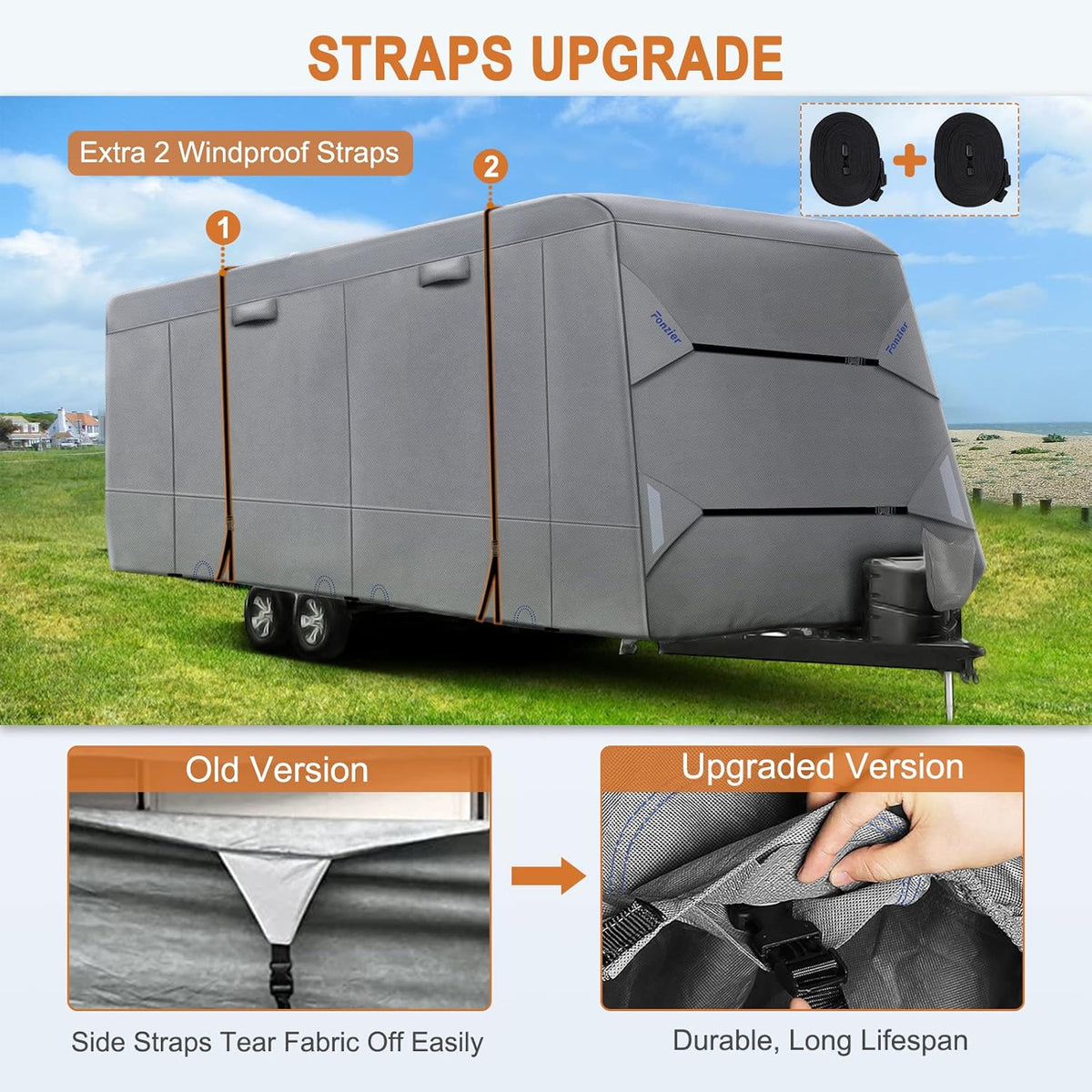 Heavy Duty 5 Layers Anti-UV Travel Trailer Cover 24'1 - 26' F4856