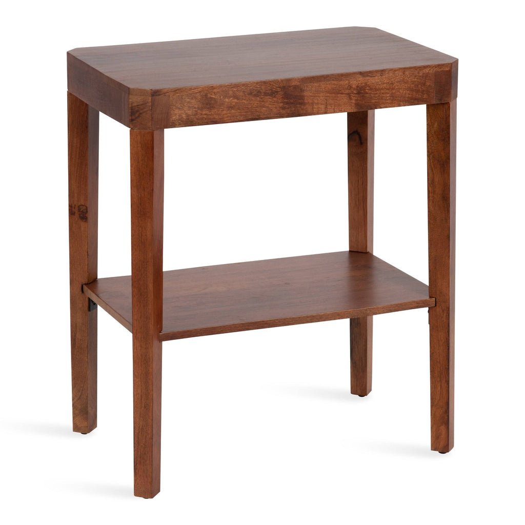 Walnut Brown Wood Side Table K849095