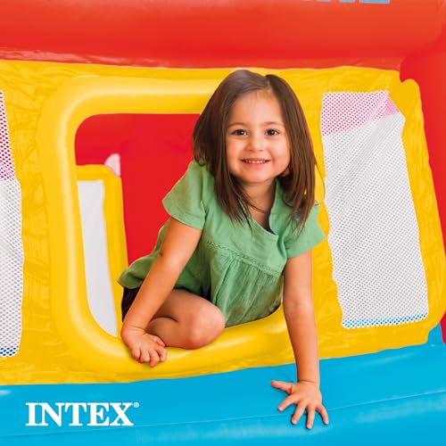 Inflatable Bounce Castle Trampoline with Crawl-Thru Door and Net I198629
