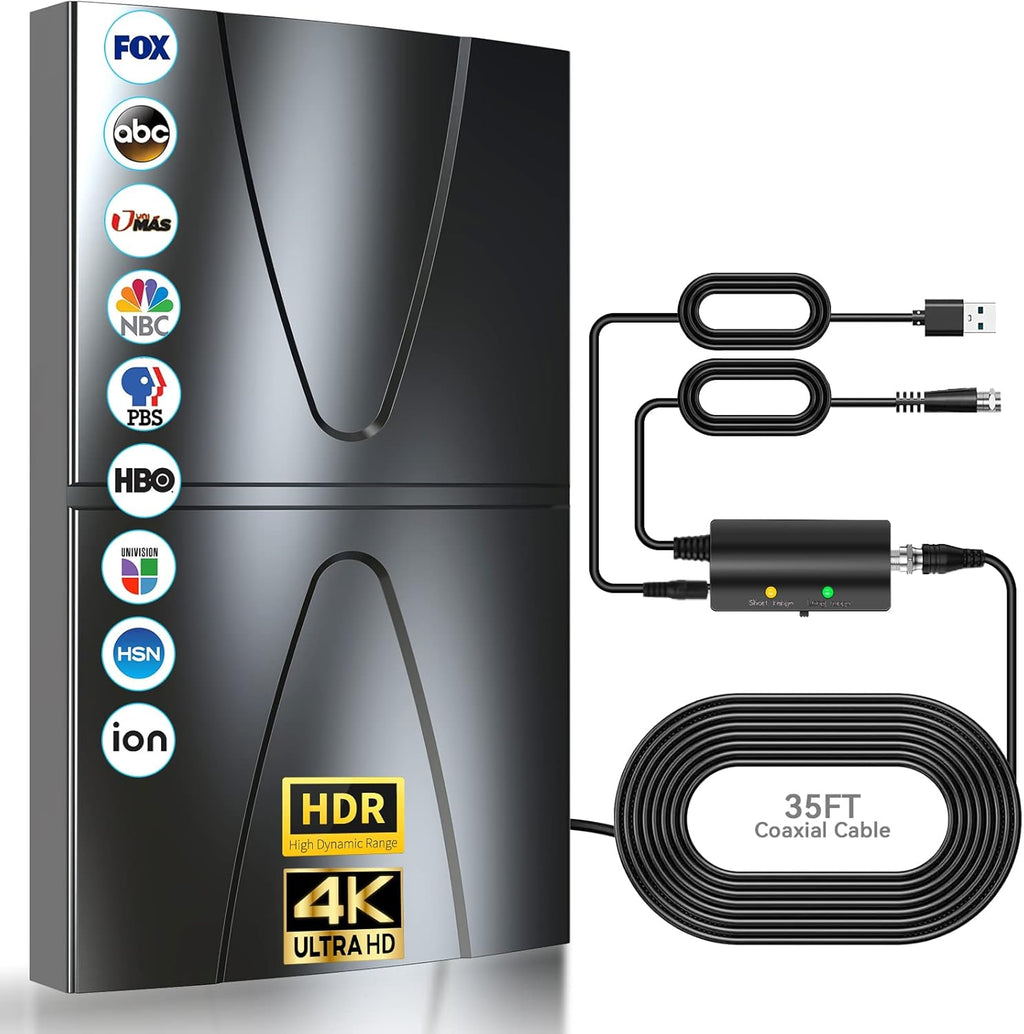 HD Digital TV Antenna 400 Miles Range Indoor Outdoor 4K 1080P P630228