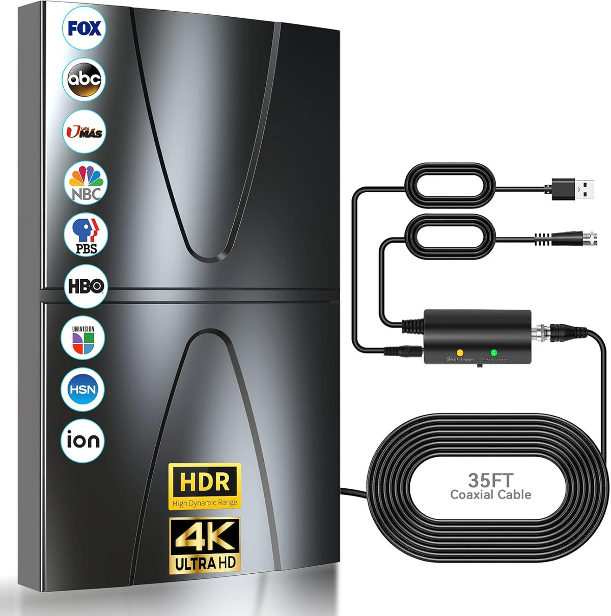 HD Digital TV Antenna 400 Miles Range Indoor Outdoor 4K 1080P P630228