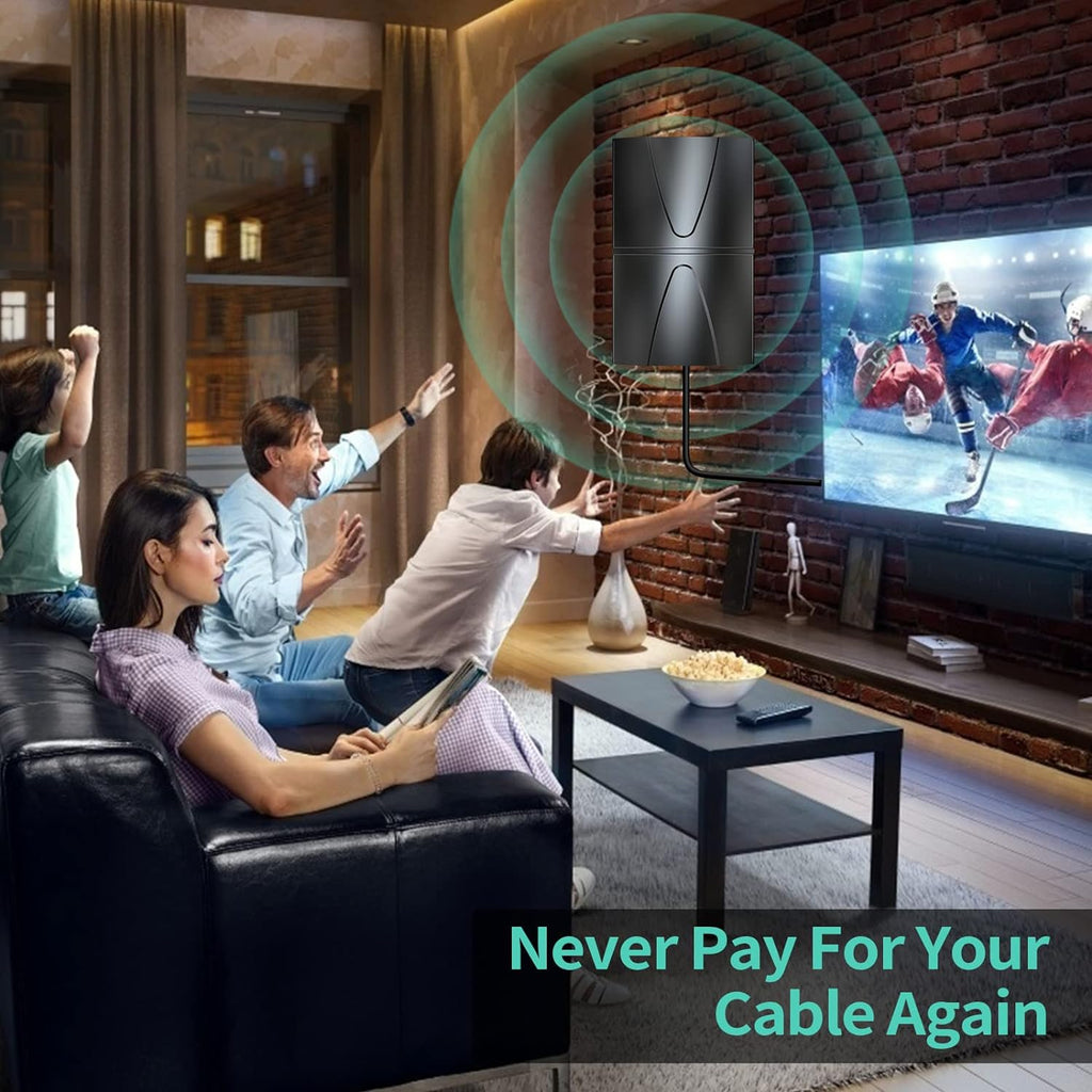 HD Digital TV Antenna 400 Miles Range Indoor Outdoor 4K 1080P P630228