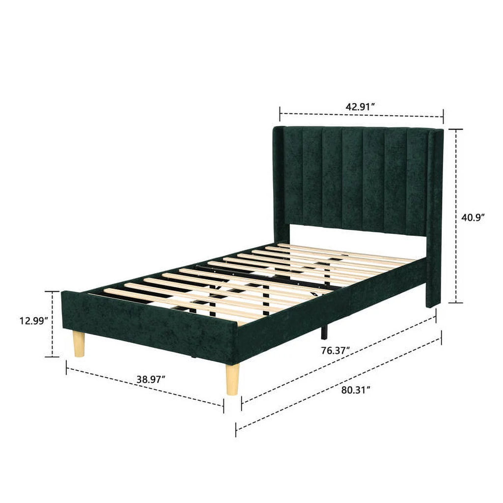 Twin Size Upholstered Platform Bed W355