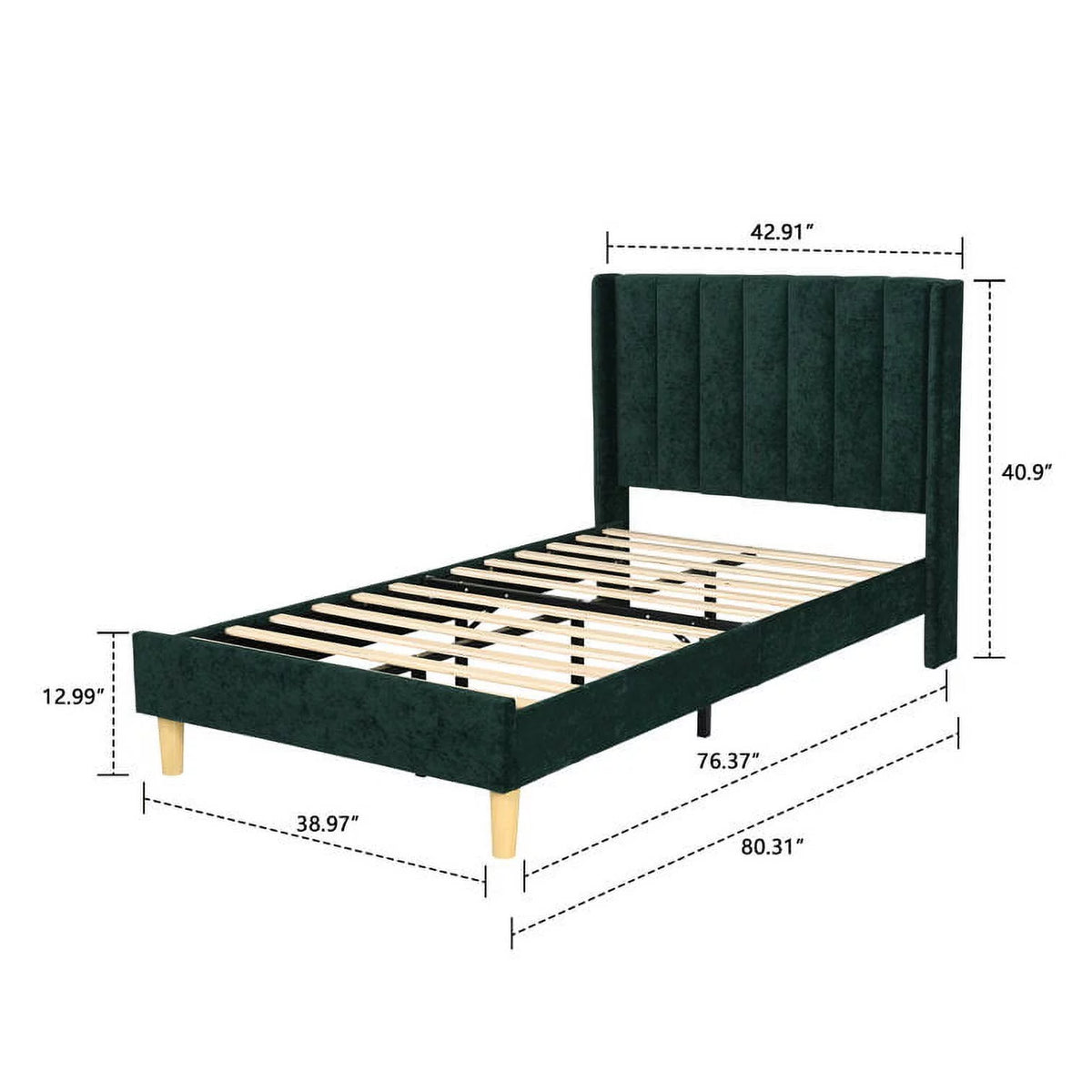 Twin Size Upholstered Platform Bed W355